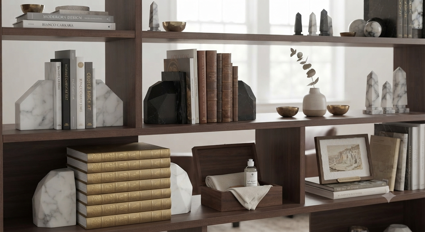 The Art of Weight and Wonder: Why Heavy Duty Natural Marble Bookends Are the Ultimate Modern Heirloom